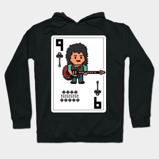 Pixelrockstars Nine of Clubs Playing Card Hoodie